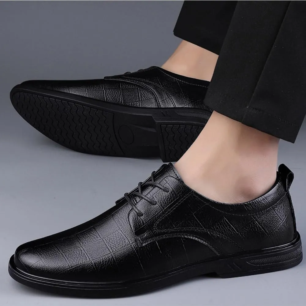 Men's Dress Shoes Patent Leather Lace Up Oxford Shoes Fashion Pointed Toe Casual Classic Formal Shoes Business Wedding Derby Shoes for Men