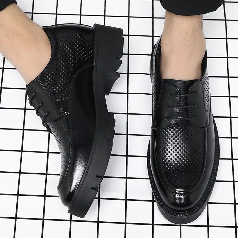 Mens Dress Sneakers Lightweight Non Slip Casual Business Work Formal Shoes Elegant Patent Leather Slip-on Dress Shoes