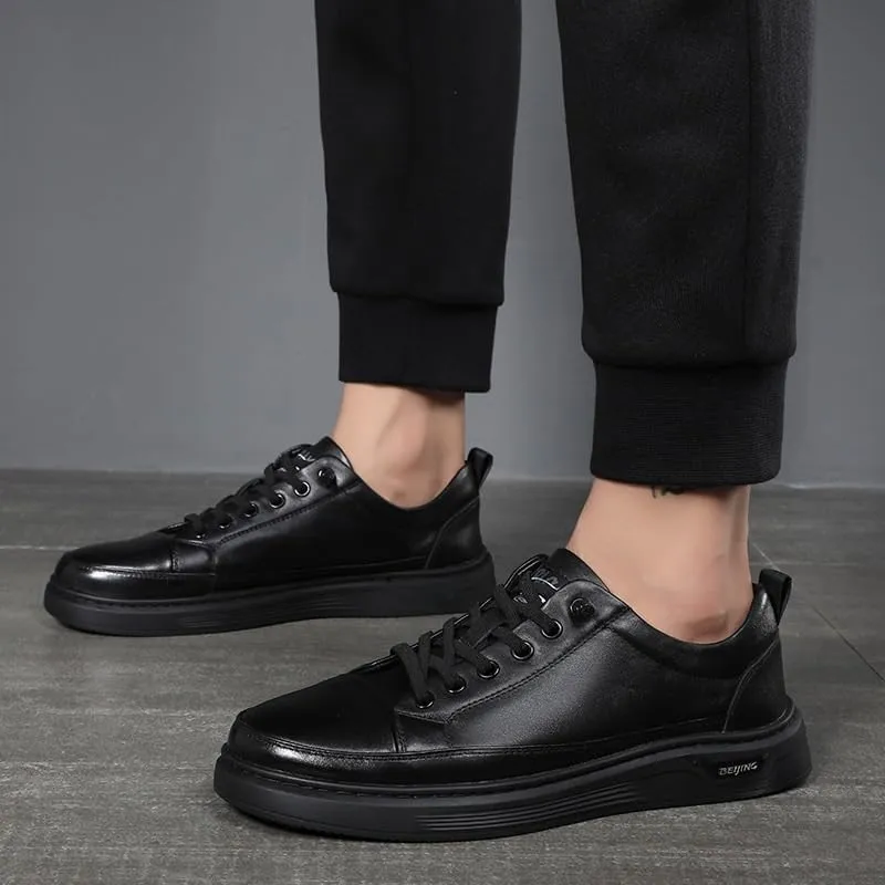 Men's Fashion Classic Pointed Toe Lace Up Low Top Leather Dress Shoes Men Business Wingtip Formal Shoes