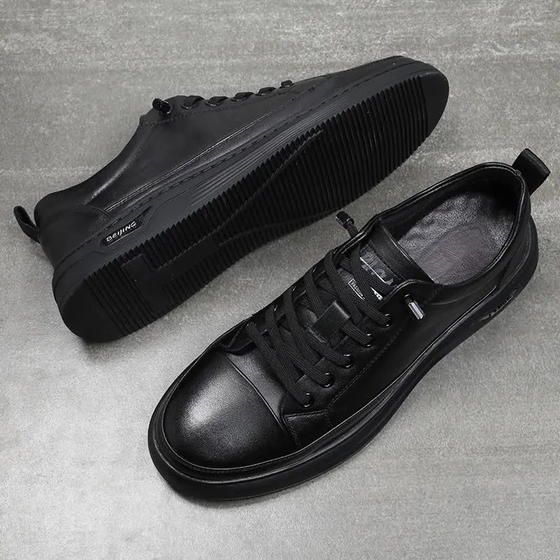 Men's Fashion Classic Pointed Toe Lace Up Low Top Leather Dress Shoes Men Business Wingtip Formal Shoes