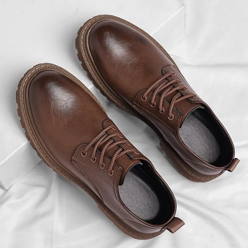 Men's Fashion Sneakers Classic Men Leather Dress Shoes Retro Casual Breathable Oxfords Shoes for Men