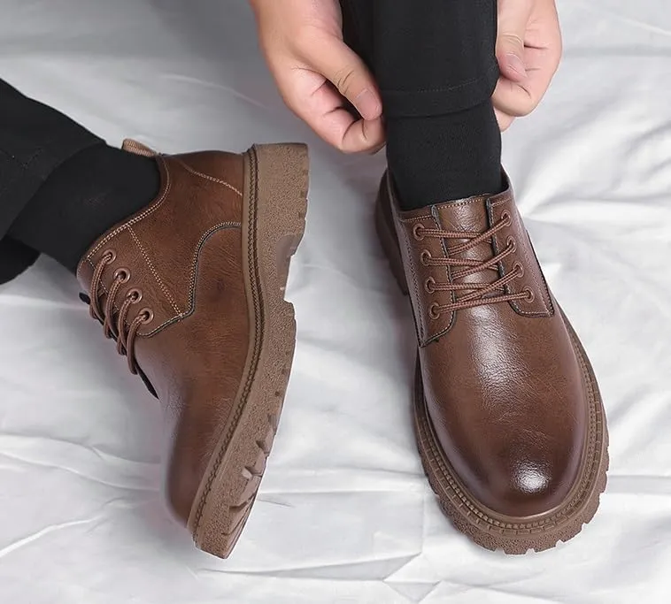 Men's Fashion Sneakers Classic Men Leather Dress Shoes Retro Casual Breathable Oxfords Shoes for Men