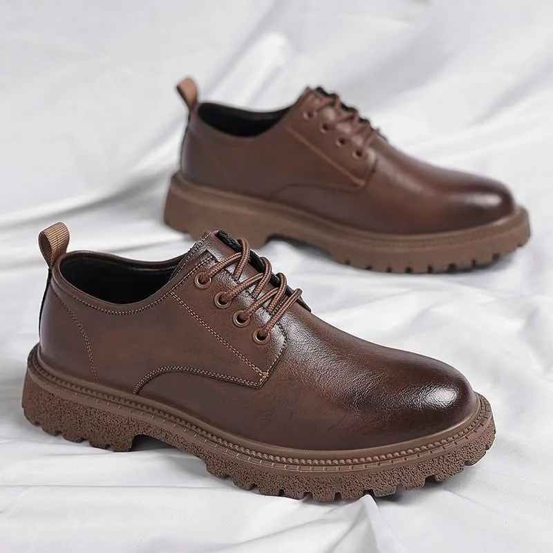 Men's Fashion Sneakers Classic Men Leather Dress Shoes Retro Casual Breathable Oxfords Shoes for Men