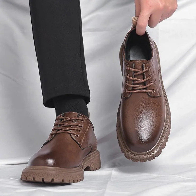 Men's Fashion Sneakers Classic Men Leather Dress Shoes Retro Casual Breathable Oxfords Shoes for Men