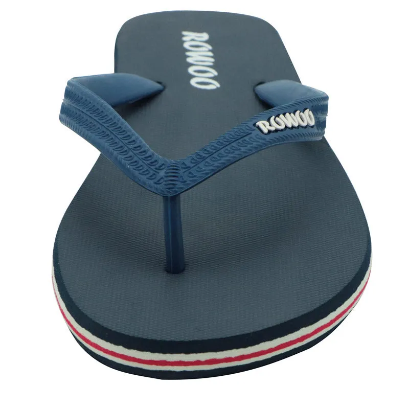 Mens Flip Flops Beach Flat Sandals Rubble Thongs Striped