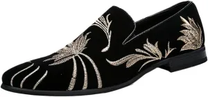 Men's Formal Shoes - Slip-On Pointed Toe, Non-Slip Rubber Sole, Low Block Heel, Perfect for Outdoor & Business Events