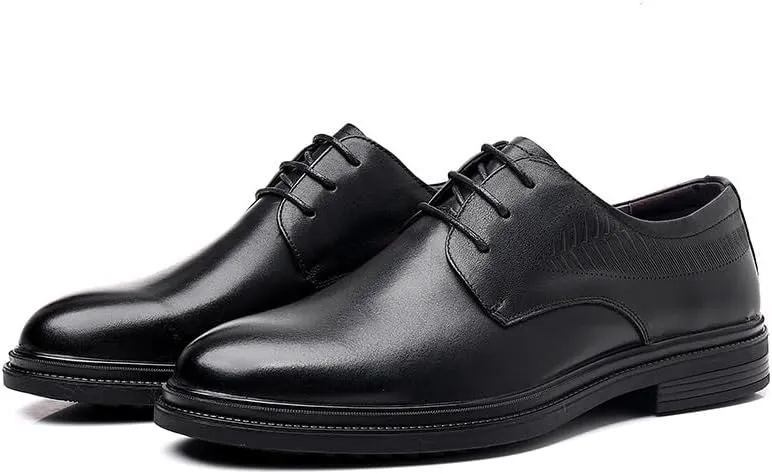 Mens Genuine Leather Lace Up Dress Shoes Top Grain Business Casual Oxford Spring Summer Office Formal Shoes