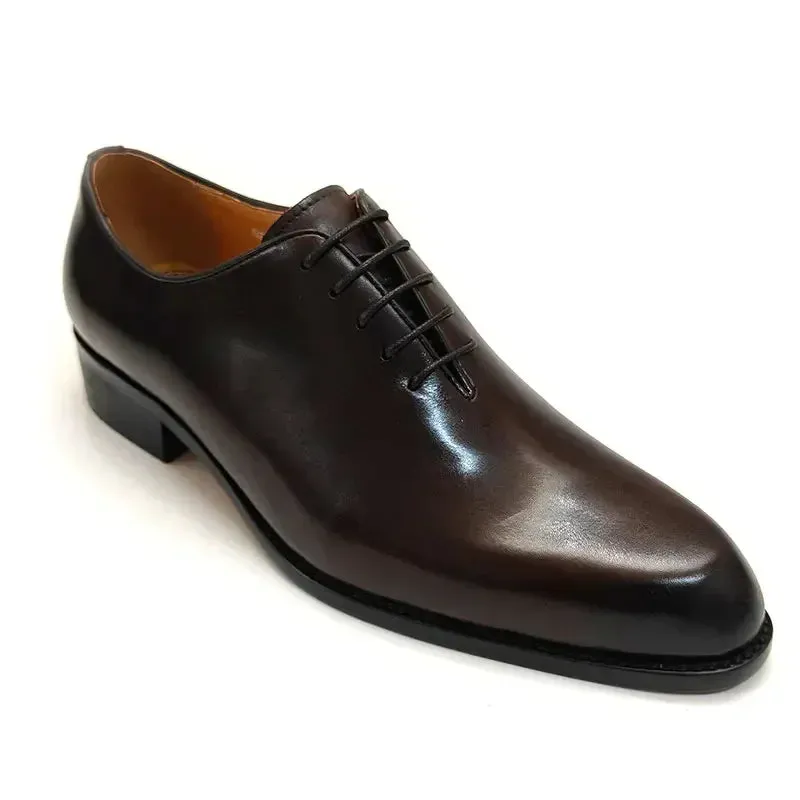 Men's Handmade Leather Oxford Shoes – High-Quality Casual, Business, and Work Lace-Up Shoes in Black and Coffee