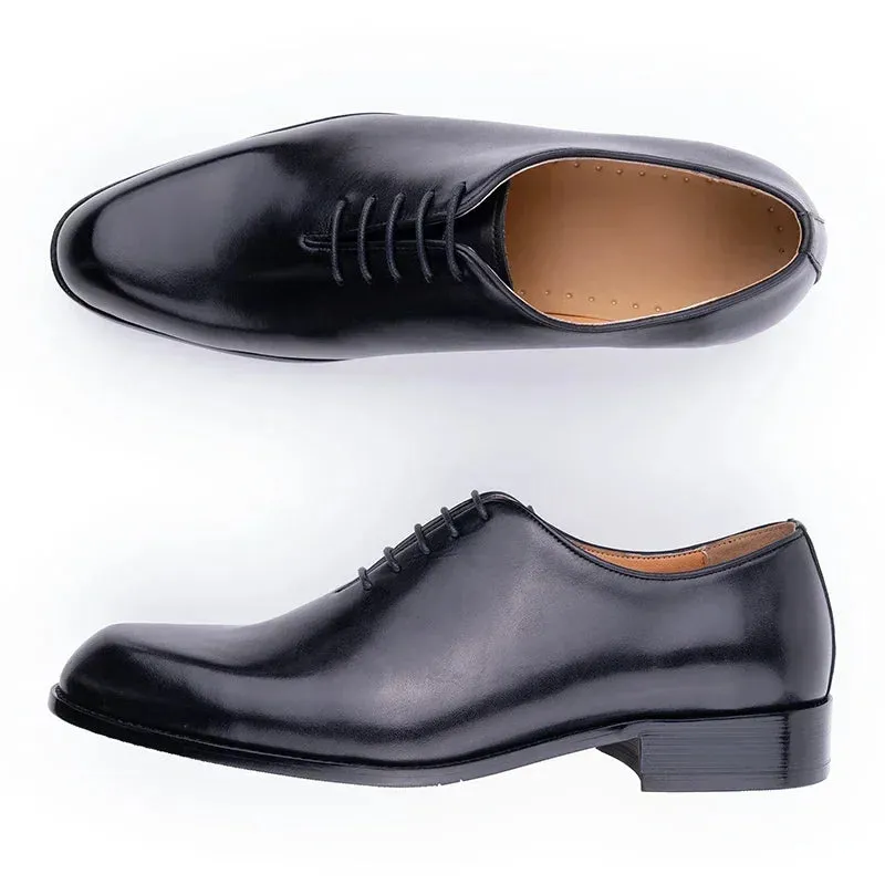 Men's Handmade Leather Oxford Shoes – High-Quality Casual, Business, and Work Lace-Up Shoes in Black and Coffee
