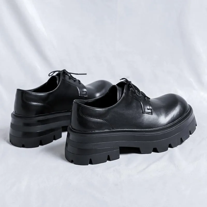 Men's Lace Up Oxford Dress Shoes with Lug Sole Retro Comfortable Non-Slip Business Formal Shoes