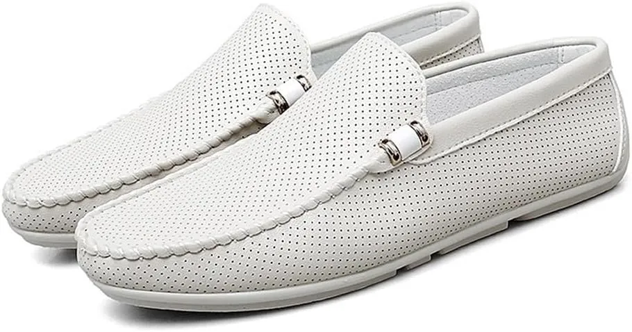 Men's Loafers Shoes Faux Leather Evening Outdoor Solid Color Casual Anti-Slip Non Slip Rubber Sole Block Heel Shoe Slip-on