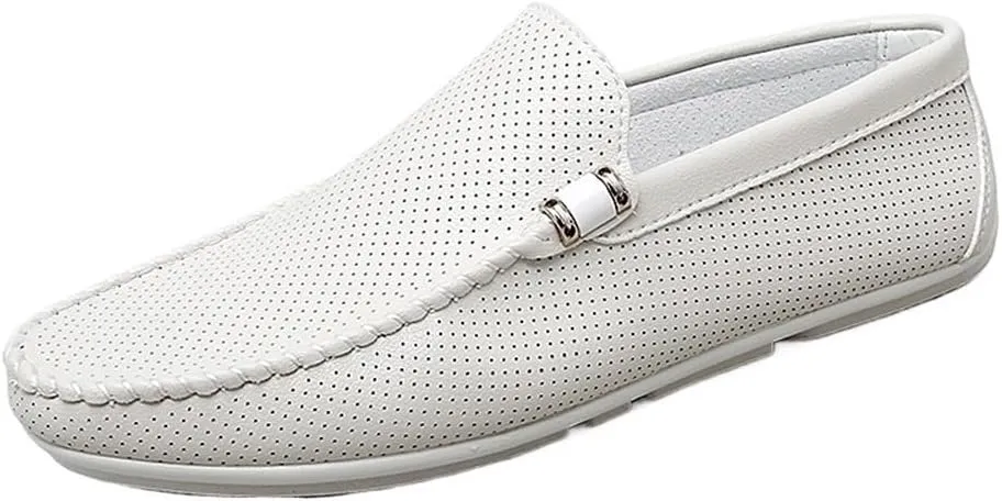 Men's Loafers Shoes Faux Leather Evening Outdoor Solid Color Casual Anti-Slip Non Slip Rubber Sole Block Heel Shoe Slip-on