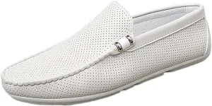 Men's Loafers Shoes Faux Leather Evening Outdoor Solid Color Casual Anti-Slip Non Slip Rubber Sole Block Heel Shoe Slip-on