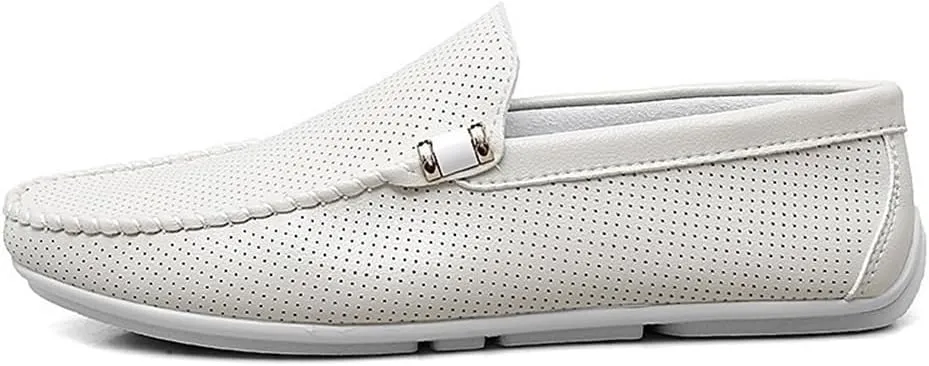 Men's Loafers Shoes Faux Leather Evening Outdoor Solid Color Casual Anti-Slip Non Slip Rubber Sole Block Heel Shoe Slip-on