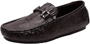 Mens Moccasins Shoe Faux Leather Moccasins Shoe Comfor Solid Color Non Slip Rubber Sole Slip Resistant Anti-Slip Casual Slip On