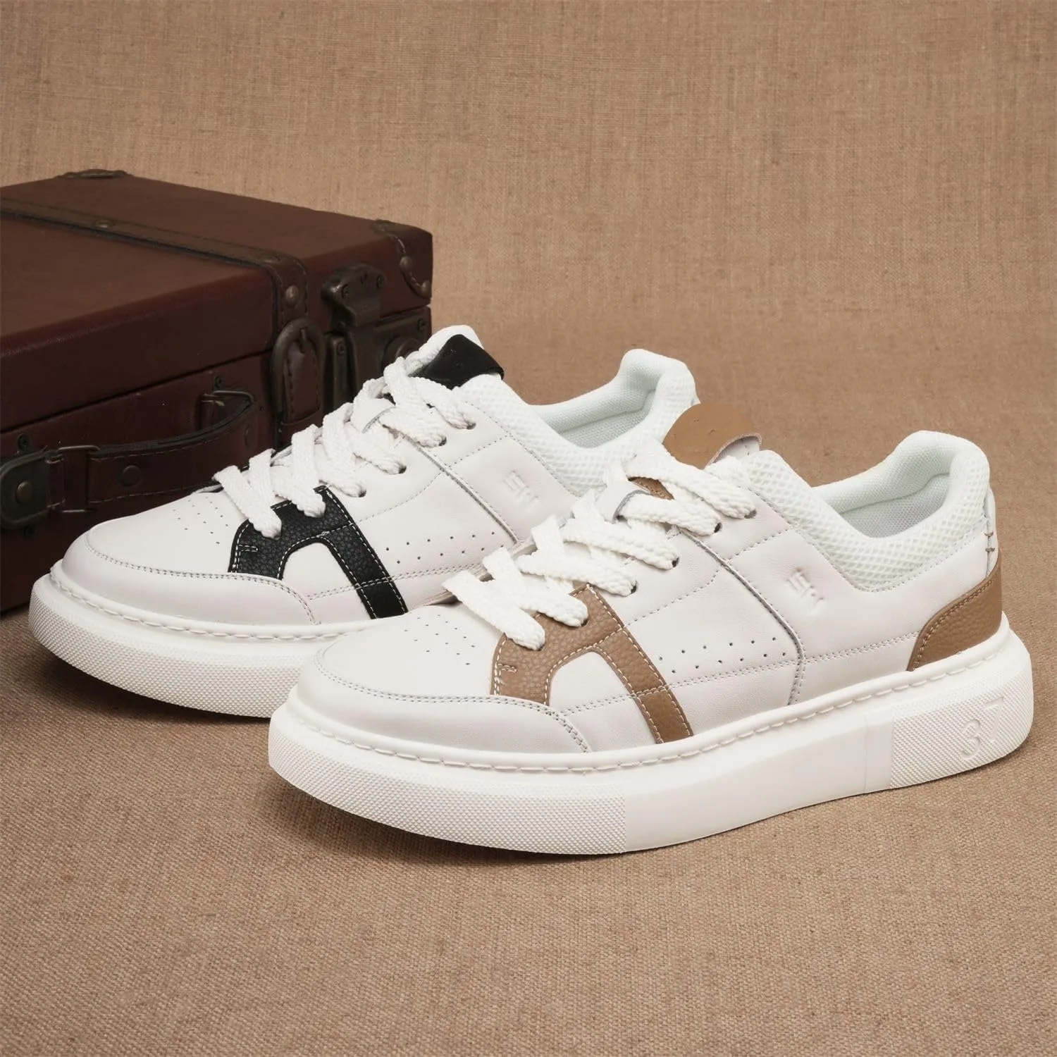 Men's Oxford Shoes Casual Leather Dress Shoes Breathable Lace Up Shoes for Business Office Wear Retro Round Toe Comfortable Lug Sole Non-Slip Formal Shoes