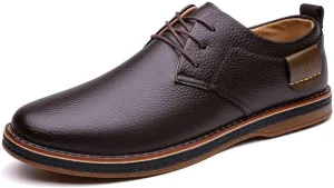 Men's Oxford Shoes Casual Leather Dress Shoes Breathable Lace Up Shoes for Business Office Wear