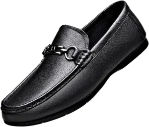 Men's Party Shoes Faux Leather Business Tuxedo Round Toe Casual Non Slip Low Top Block Heel Anti-Slip Dress Slip On