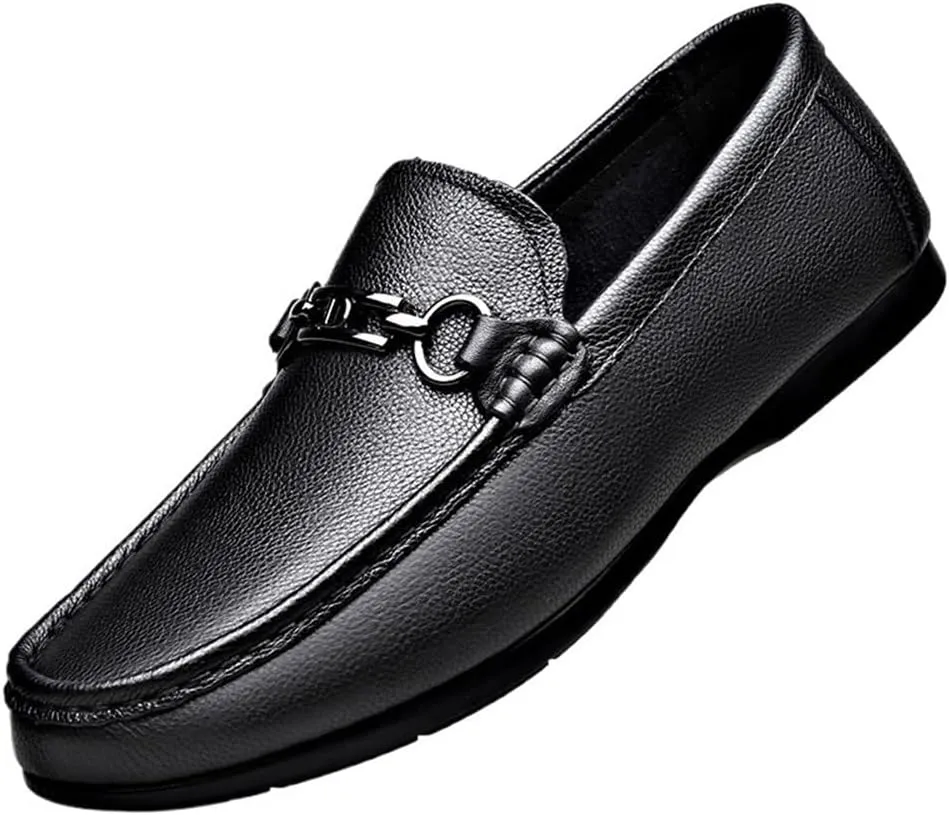 Men's Party Shoes Faux Leather Business Tuxedo Round Toe Casual Non Slip Low Top Block Heel Anti-Slip Dress Slip On