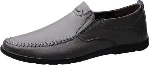 Mens Party Shoes Pu Leather Outdoor Round Toe Solid Color Slip Resistant Block Heel Anti-Slip Rubber Sole Party Slip On