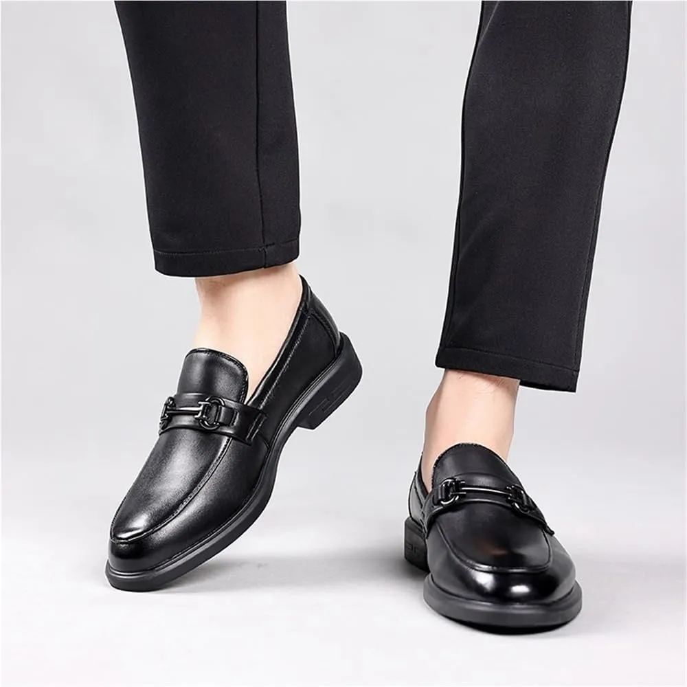 Mens Party Shoes Suede Vamp Business Solid Color Round Toe Non Slip Low Top Anti-Slip Prom Wedding Slip On