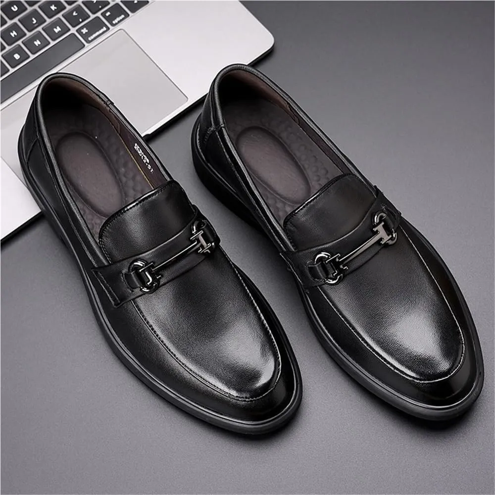 Mens Party Shoes Suede Vamp Business Solid Color Round Toe Non Slip Low Top Anti-Slip Prom Wedding Slip On