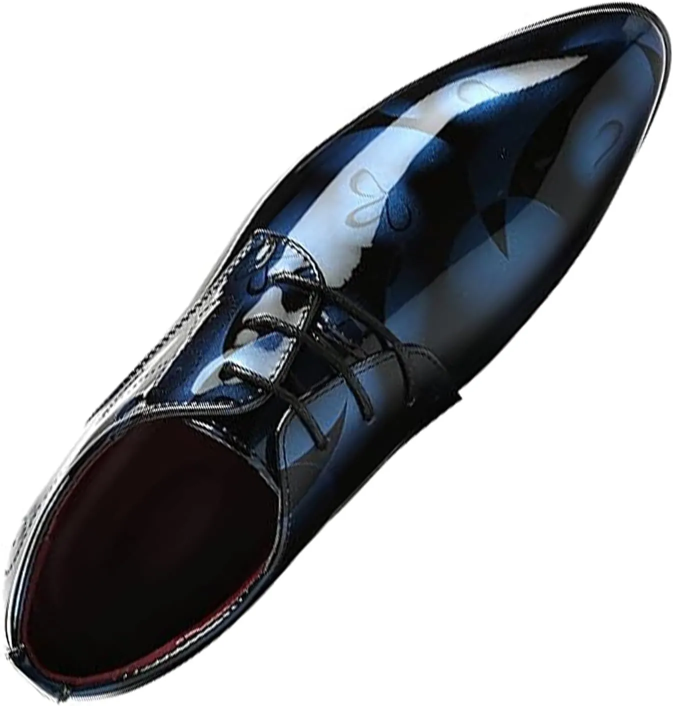 Men's Patent Leather Pointed Toe Floral Oxford Shoes Fashion Lace-Up Casual Business Formal Shoes Wedding Banquet Dress Shoes