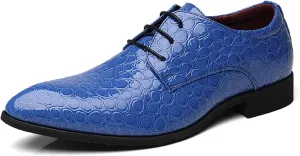 Men's Patent PU Leather Derby Dress Shoes Cap Toe Formal Shoes for Men Classic Men's Dress Shoes