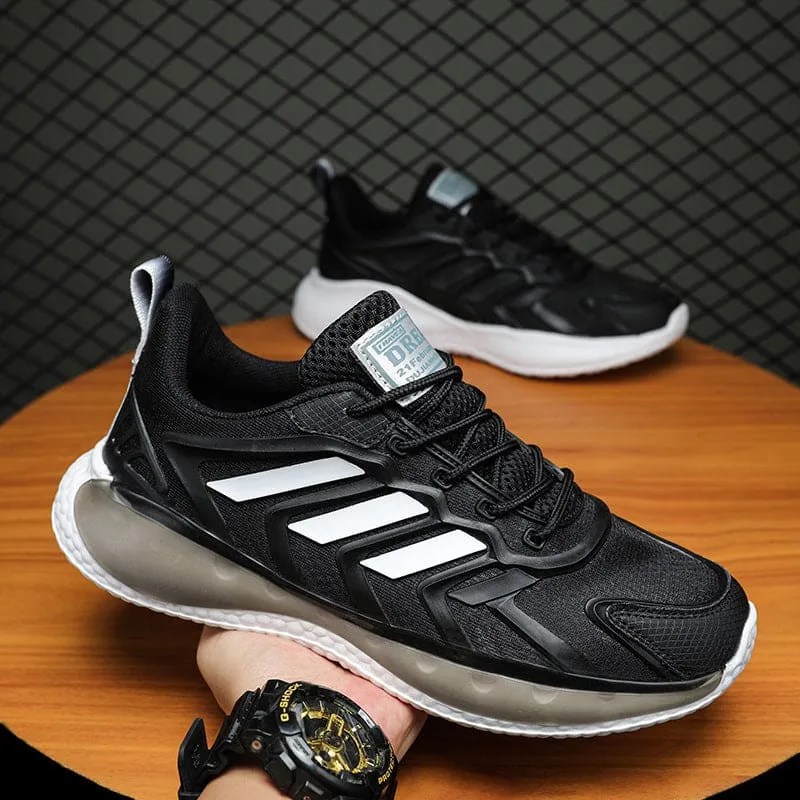 Men's Shoes Summer Popcorn Flying Woven Breathable Soft Sole Running Sneakers Men's Casual All-match Dad Trend Shoes