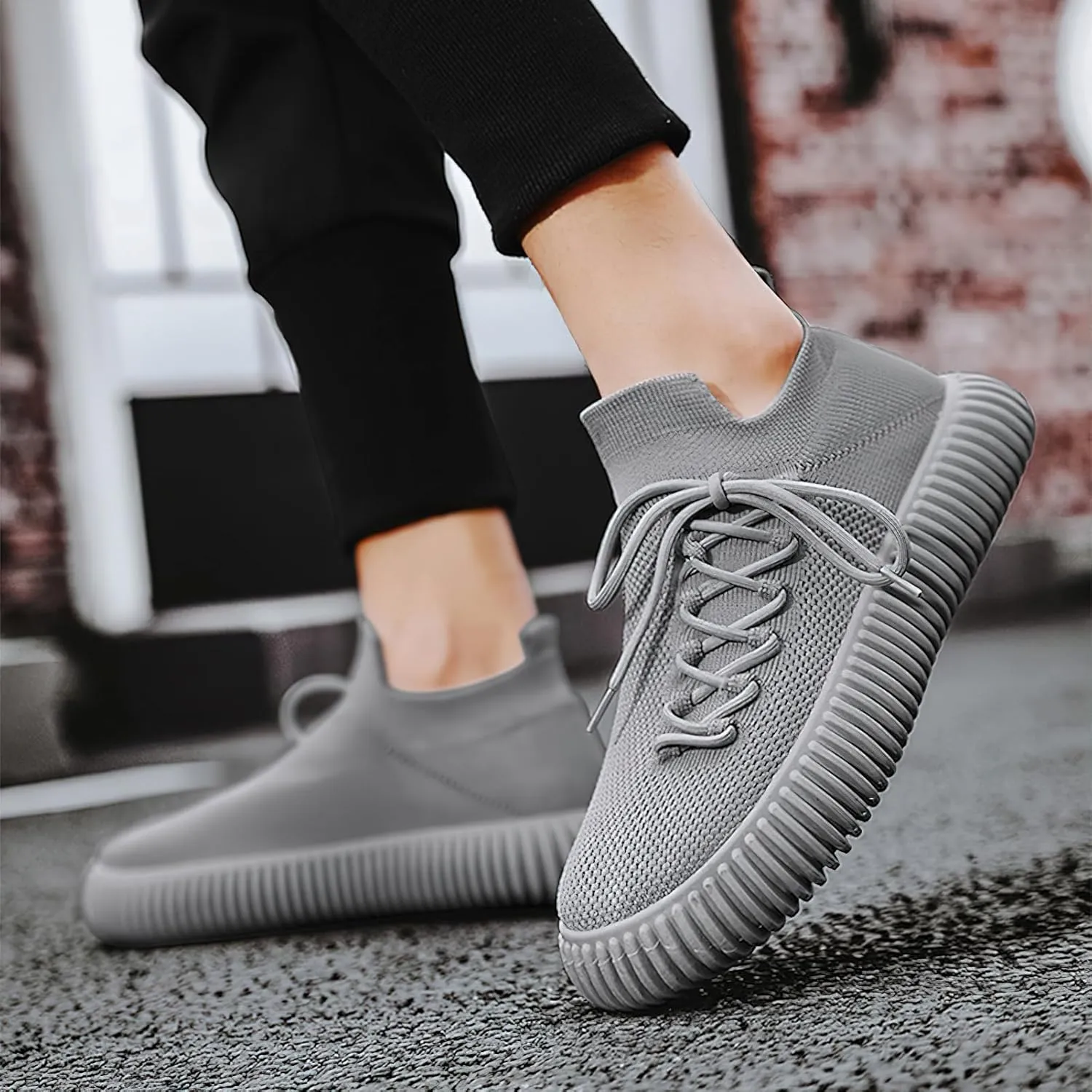 Men's Unique Side Lace-up Trainers Breathable Fashion Sports Shoes