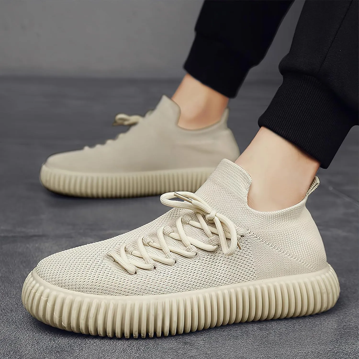Men's Unique Side Lace-up Trainers Breathable Fashion Sports Shoes