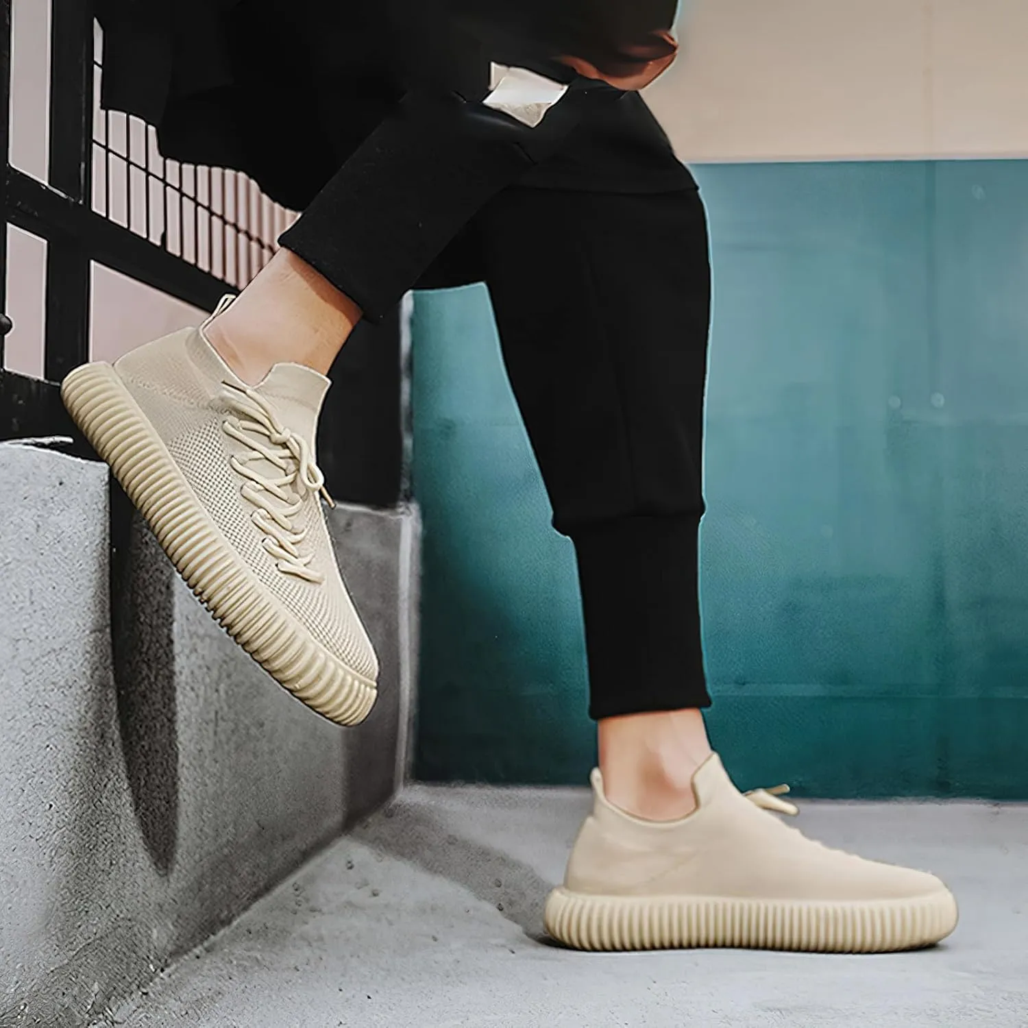 Men's Unique Side Lace-up Trainers Breathable Fashion Sports Shoes