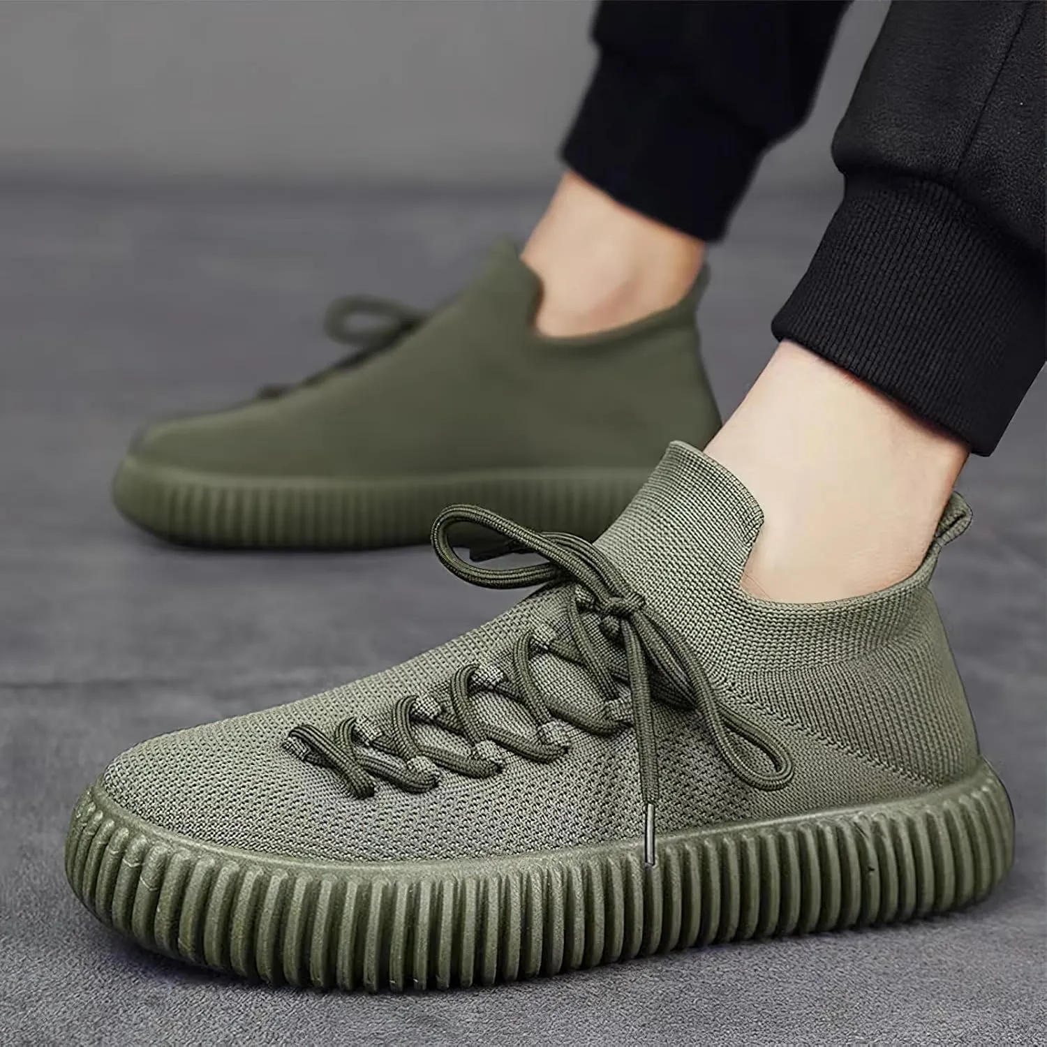 Men's Unique Side Lace-up Trainers Breathable Fashion Sports Shoes