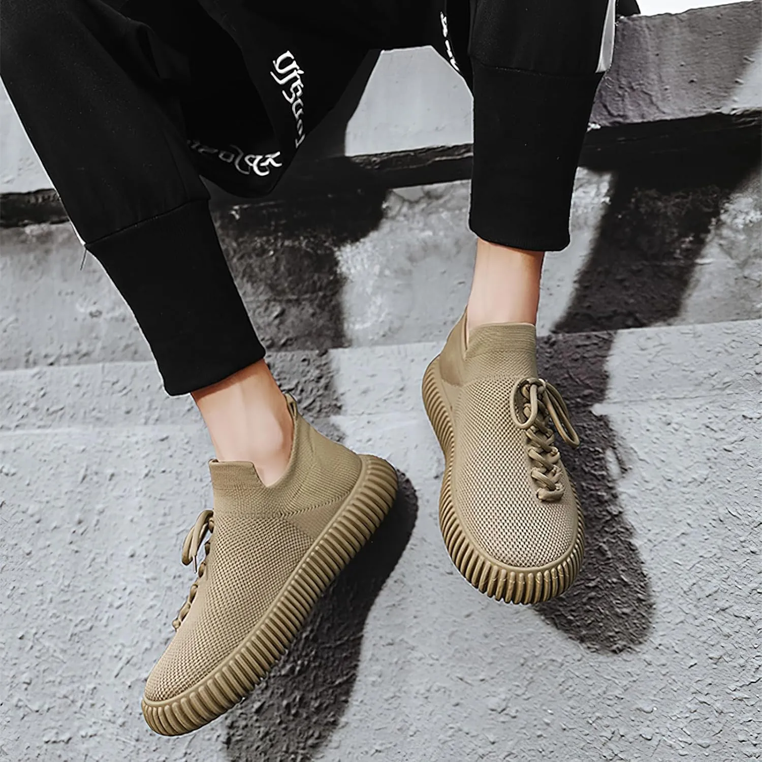 Men's Unique Side Lace-up Trainers Breathable Fashion Sports Shoes