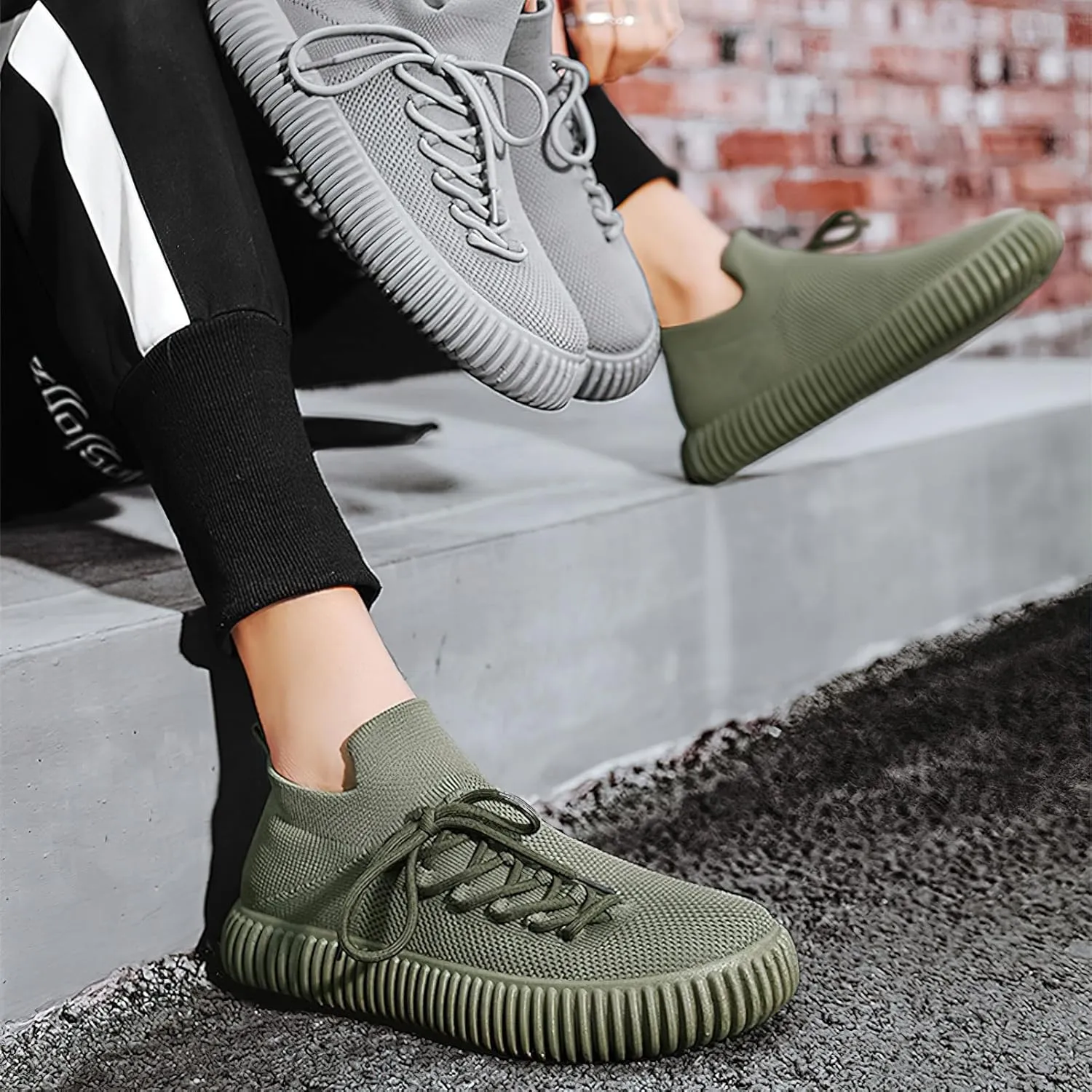 Men's Unique Side Lace-up Trainers Breathable Fashion Sports Shoes