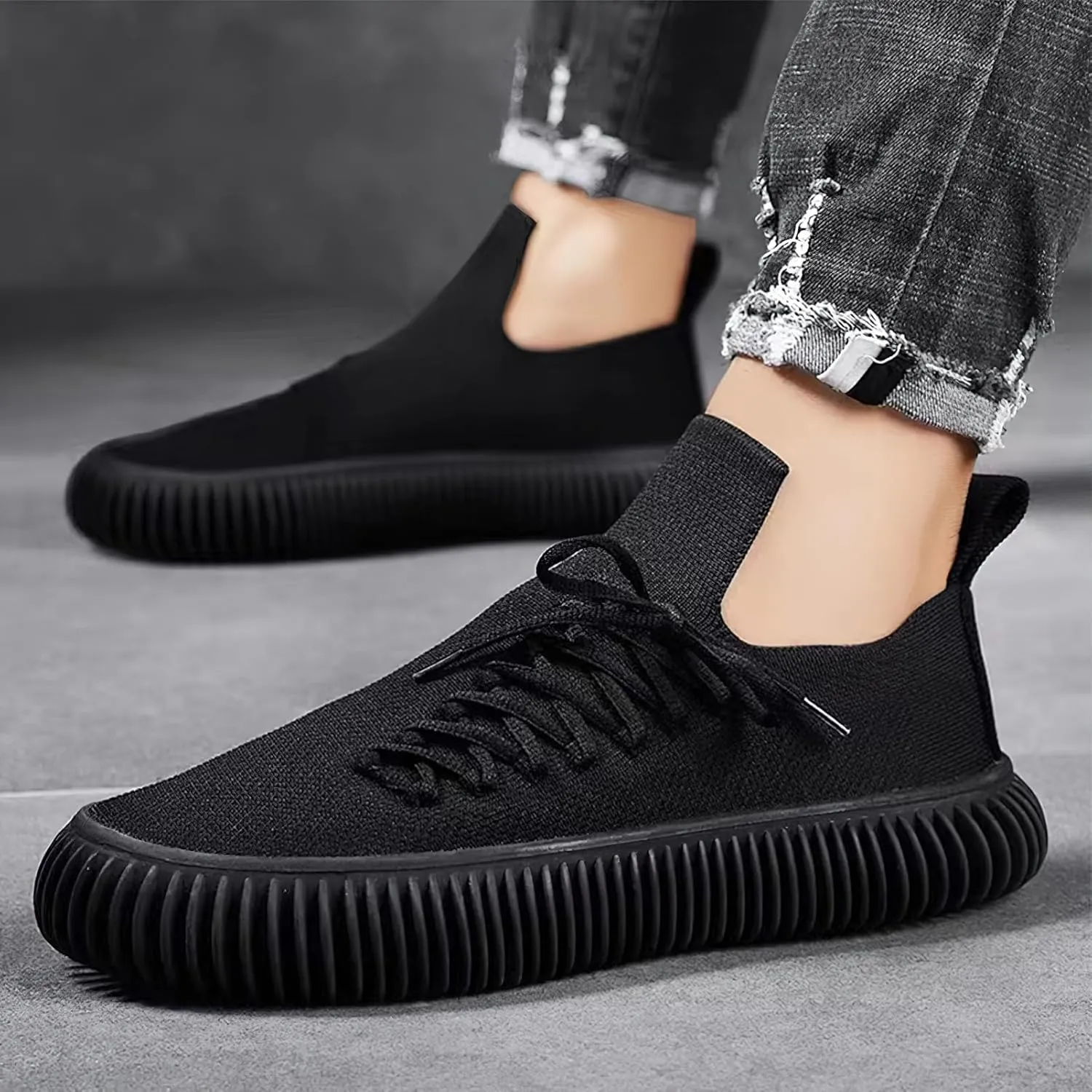 Men's Unique Side Lace-up Trainers Breathable Fashion Sports Shoes