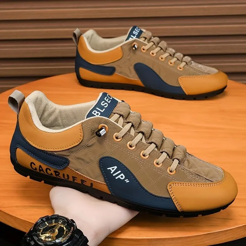 Men's Vintage Plaid Casual Sports Shoes, Breathable Sneakers with Round Toe