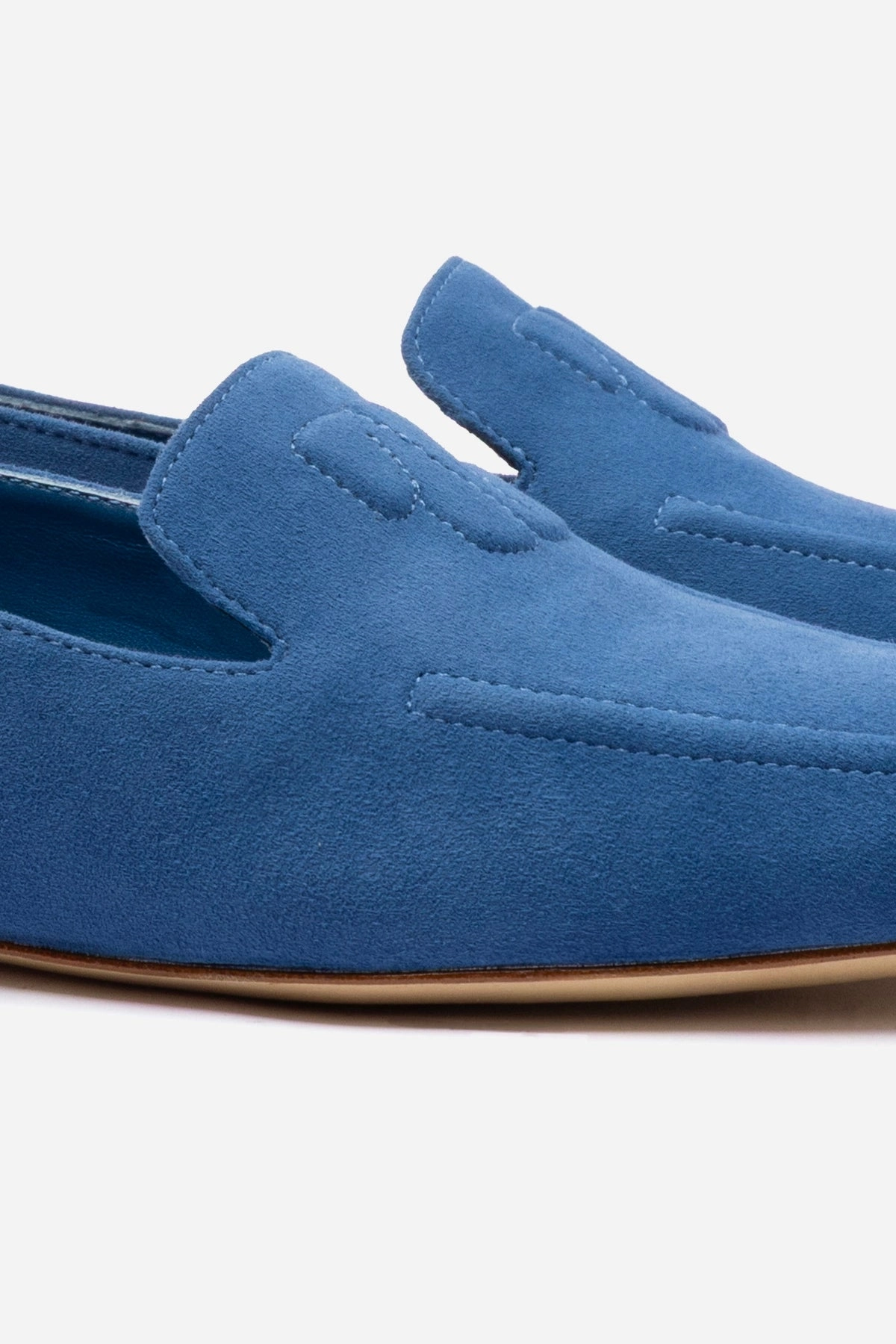 Casual Penny Loafer In Blue Stoned Suede