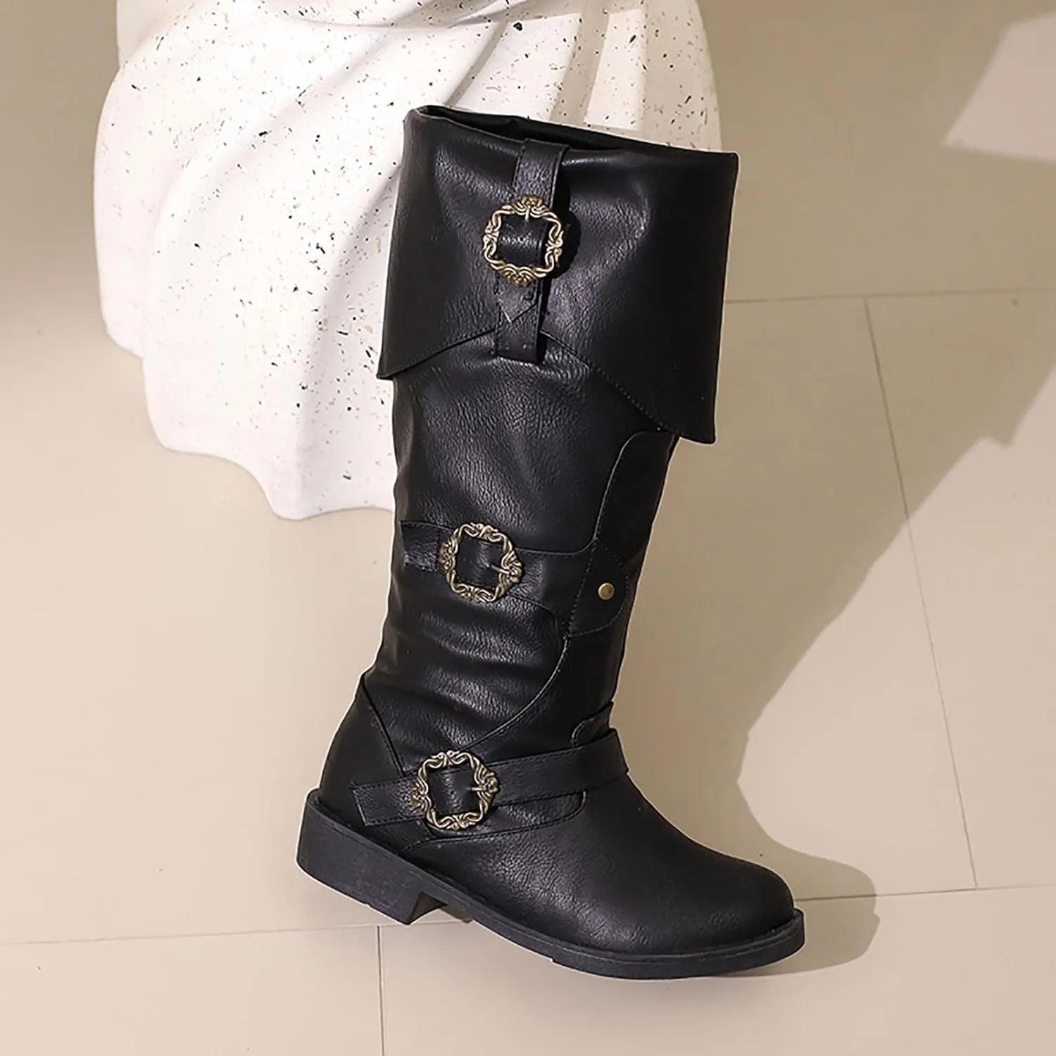 Mid Calf Boots for Women Cowboy Boots for Women Halloween Costume Comfy Boots Medieval Cosplay Boots For Women Boots