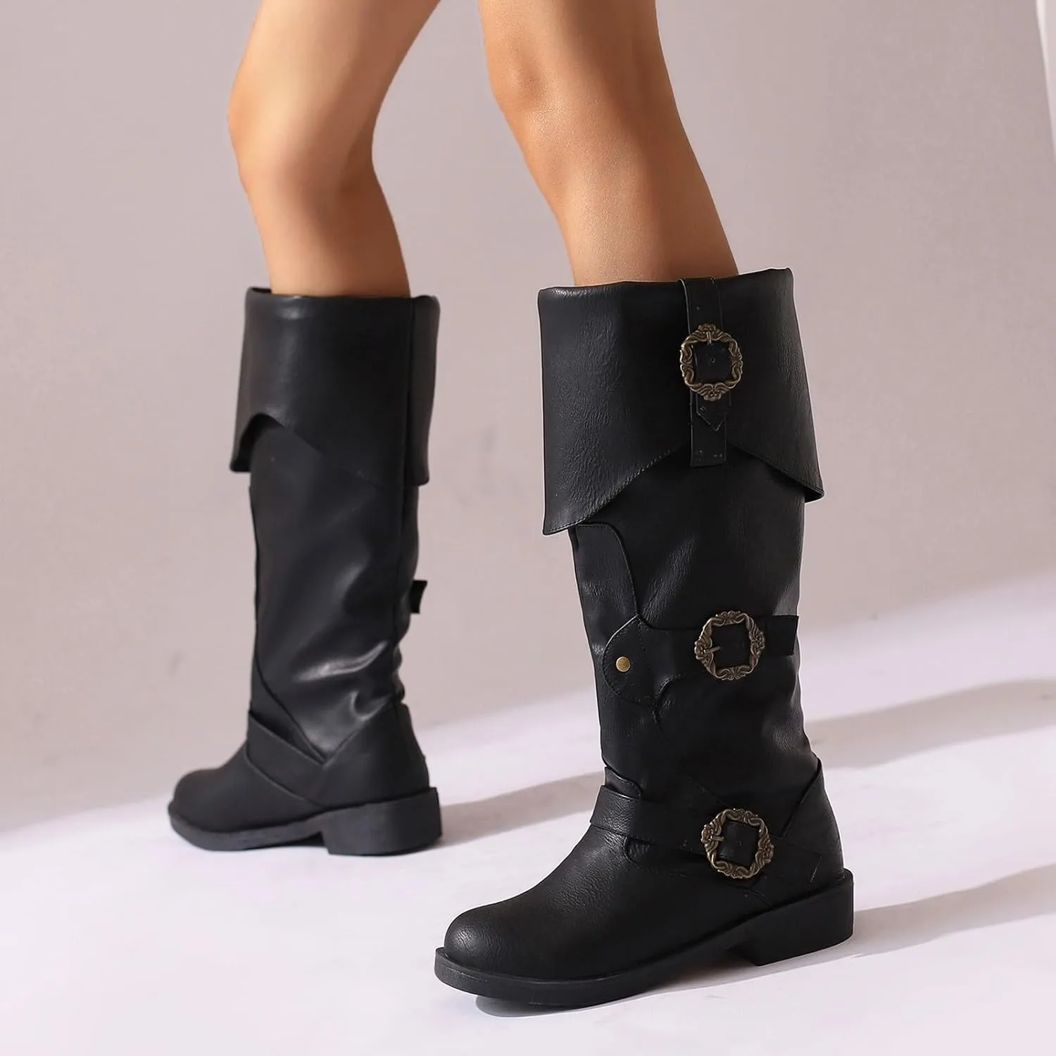 Mid Calf Boots for Women Cowboy Boots for Women Halloween Costume Comfy Boots Medieval Cosplay Boots For Women Boots