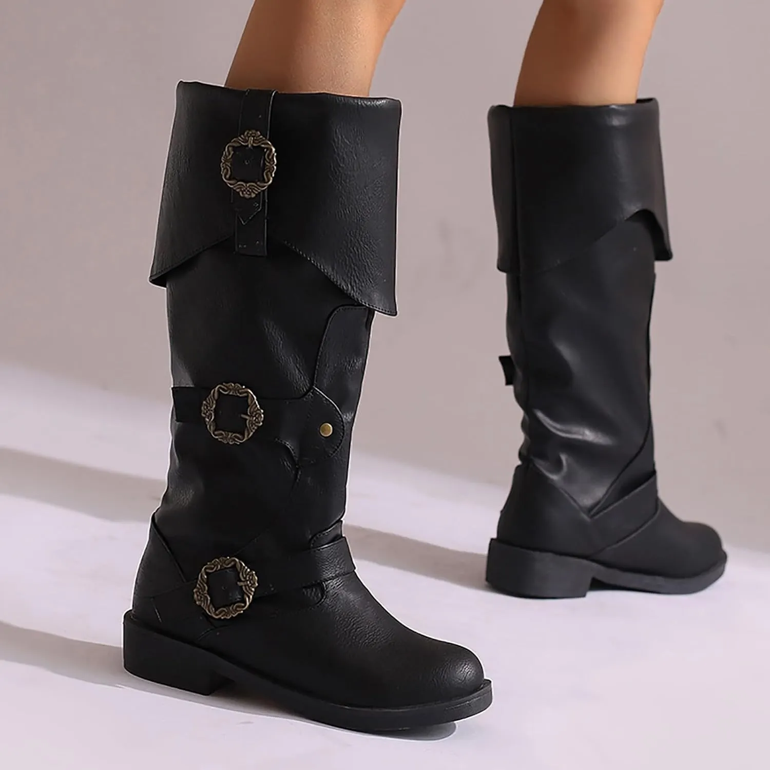 Mid Calf Boots for Women Cowboy Boots for Women Halloween Costume Comfy Boots Medieval Cosplay Boots For Women Boots