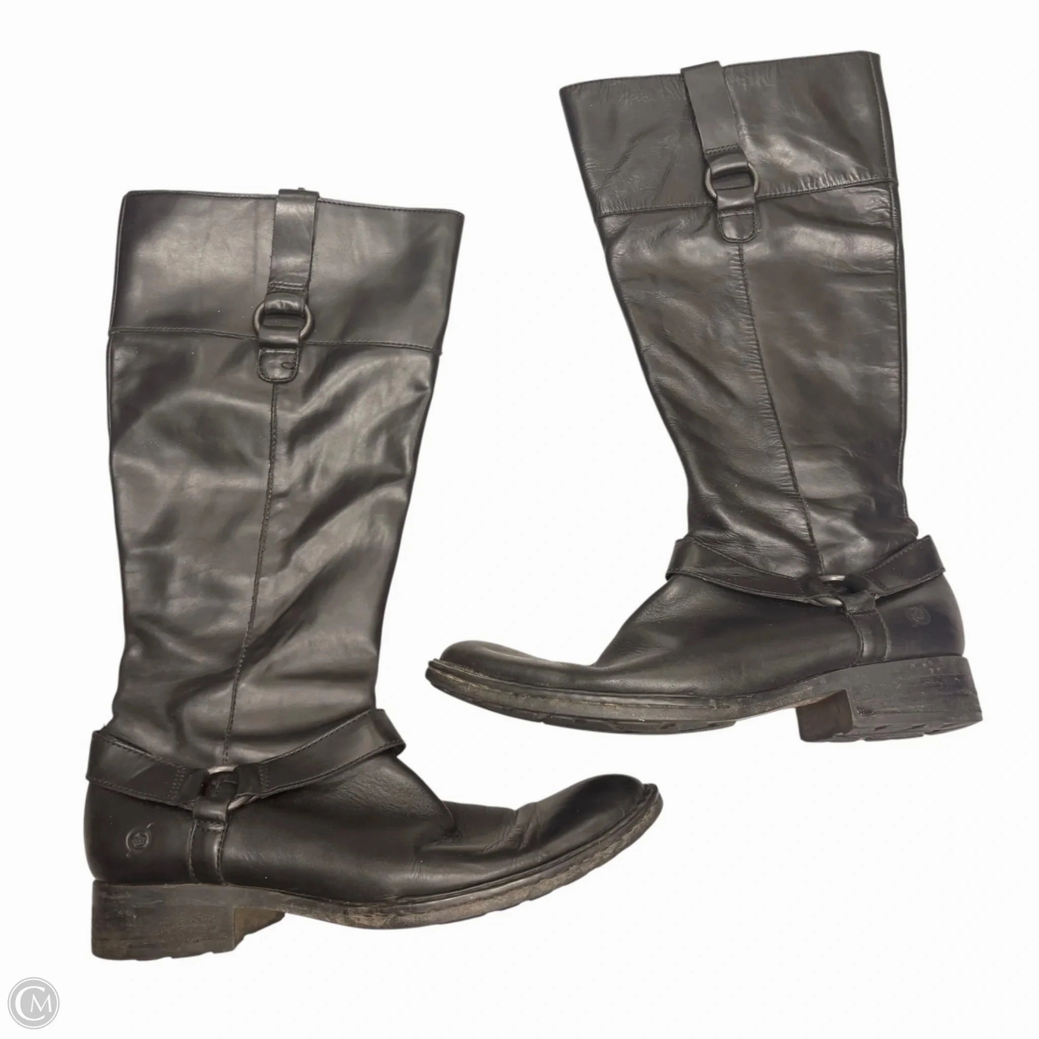 Flat Form Waterproof Weekend Wanderer Boots Knee Heels By Born In Black, Size: 8.5
