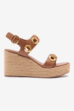 Friend Meet Comfortable Slip-Ons Milan Espadrille In Caramel Leather Odor Control Agents