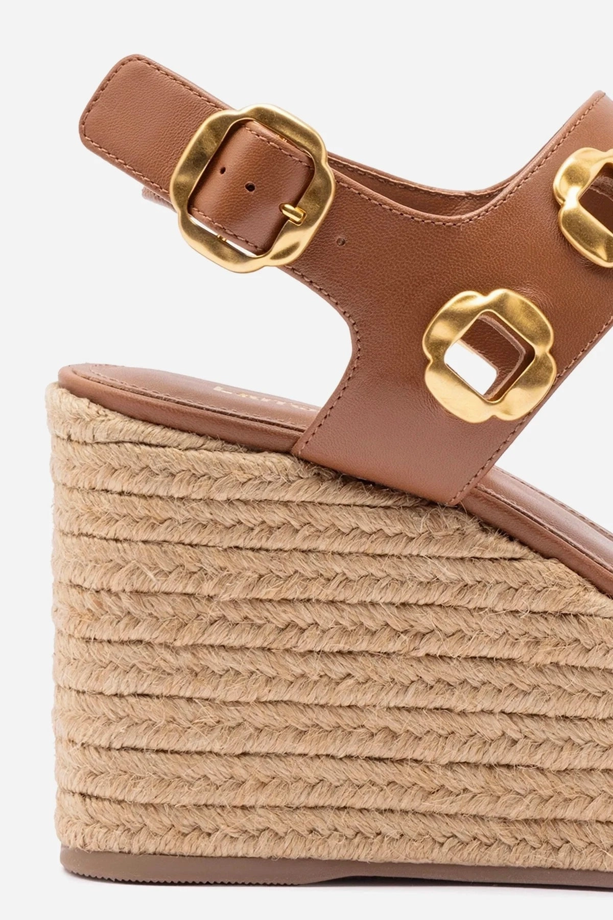 Mold resistant Plantar Support Milan Espadrille In Caramel Leather Odor Control Agents