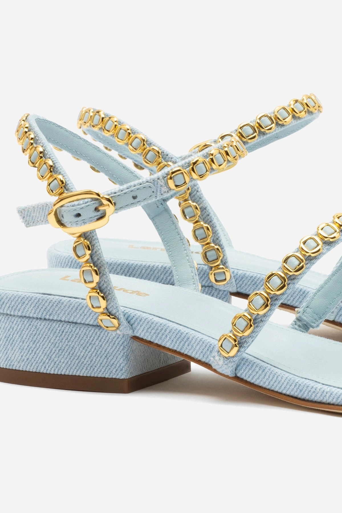 Milanina Flat Sandal In Maya Denim Stream Glow Ship Step