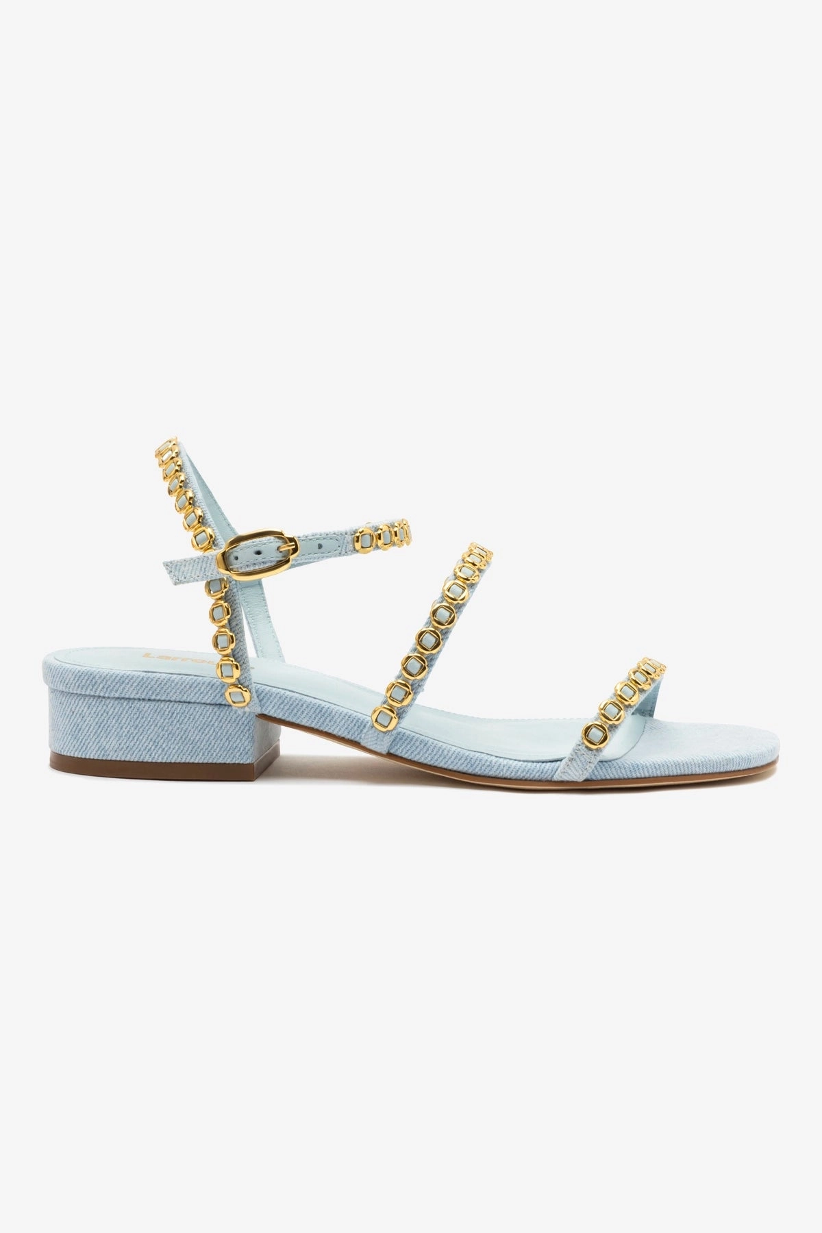 Milanina Flat Sandal In Maya Denim Club Night