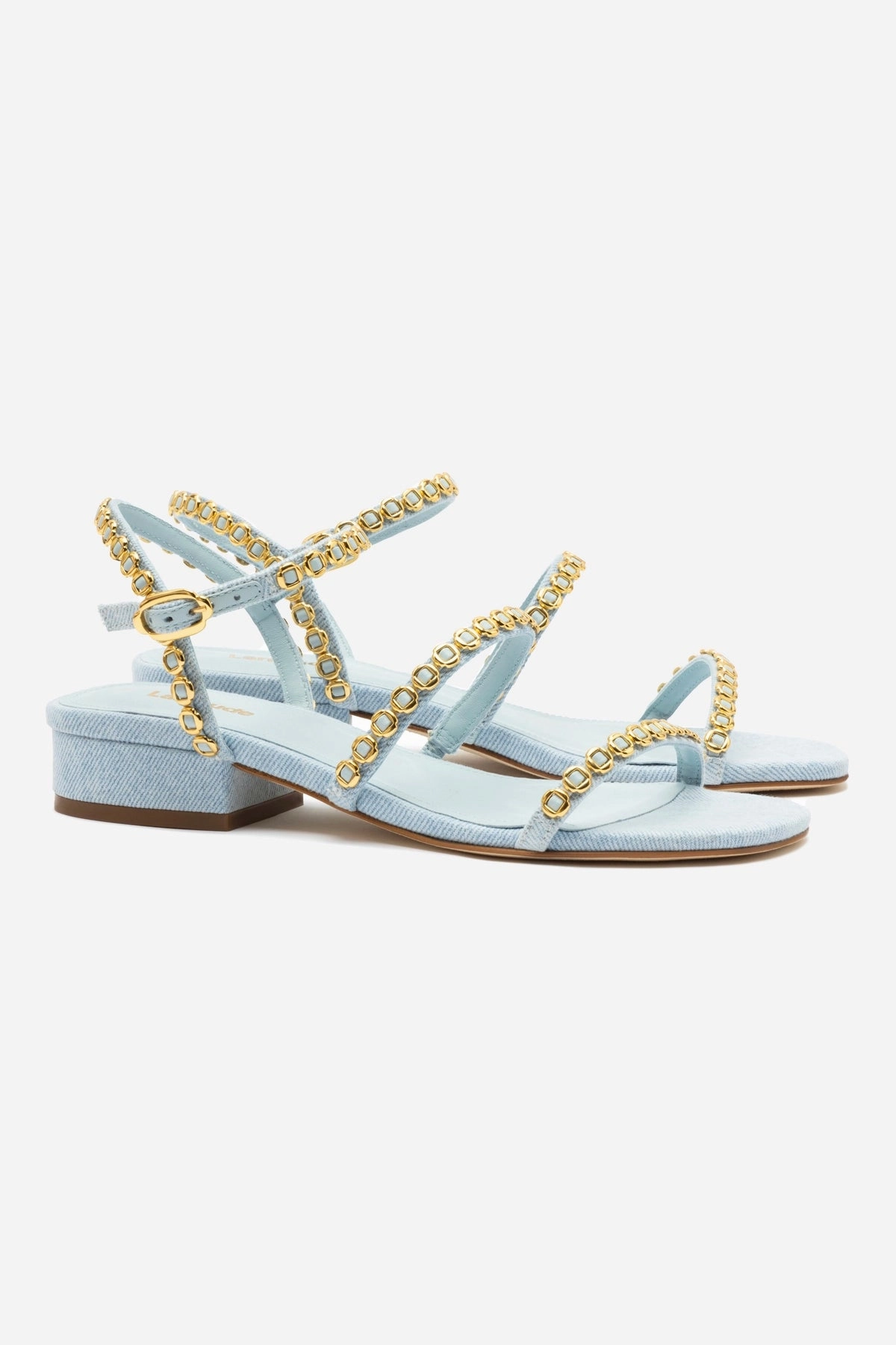 Milanina Flat Sandal In Maya Denim Nordic Ease