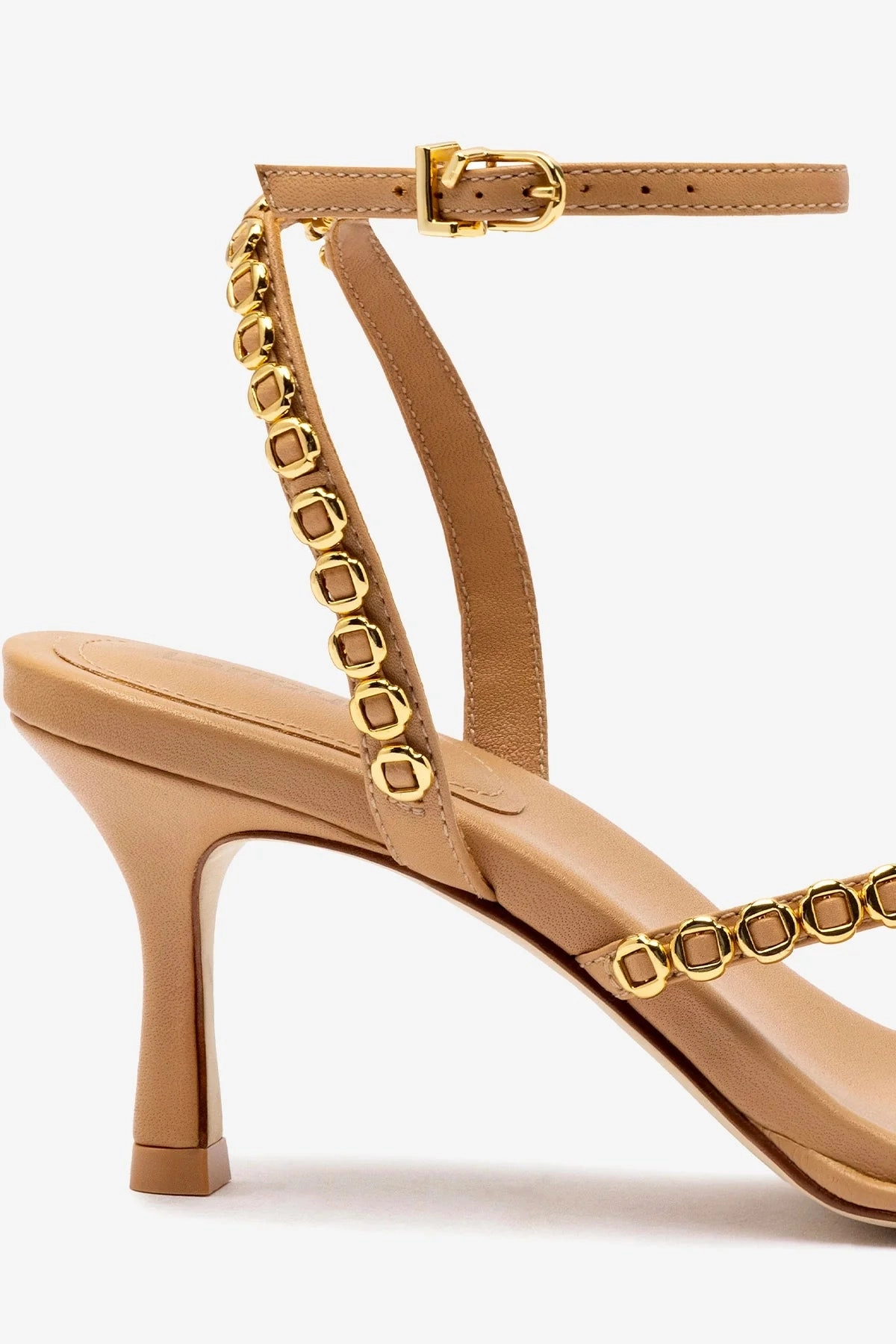 Milanina Mini Sandal In Tan Leather Secure Wrap Quick Drying Lining