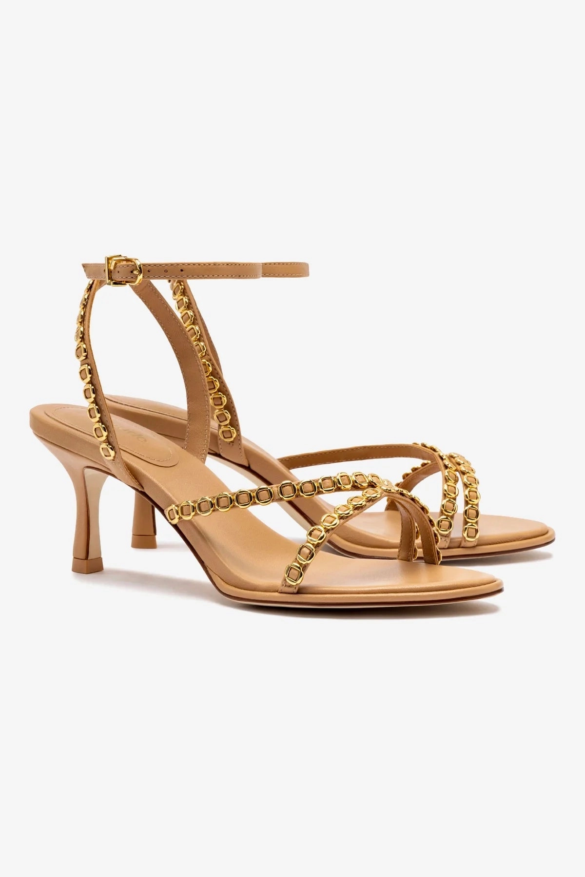 Milanina Mini Sandal In Tan Leather Secure Wrap High Rebound Foam