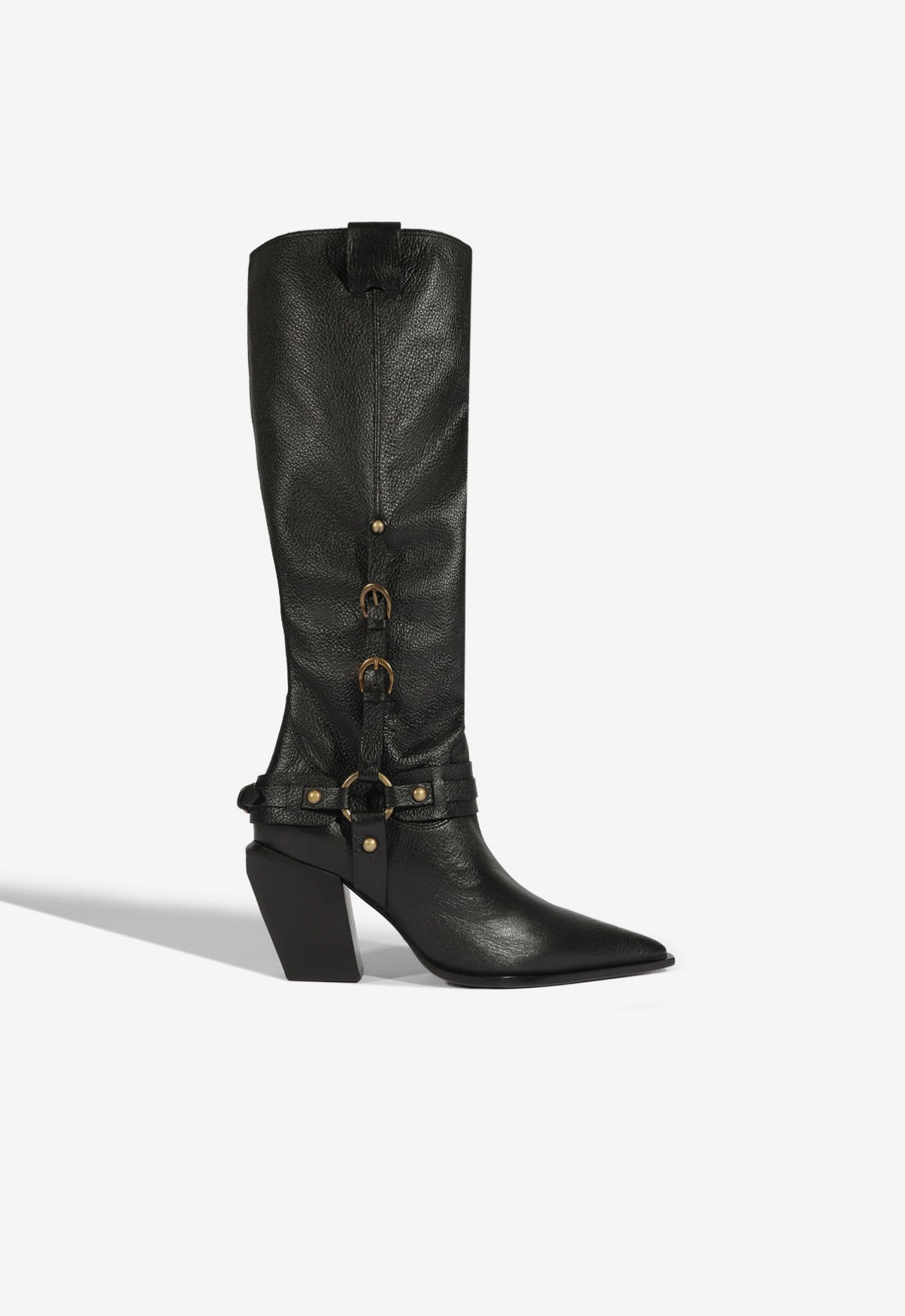 Maine Up Buckle Leather Boot Quick Glam Street Glam